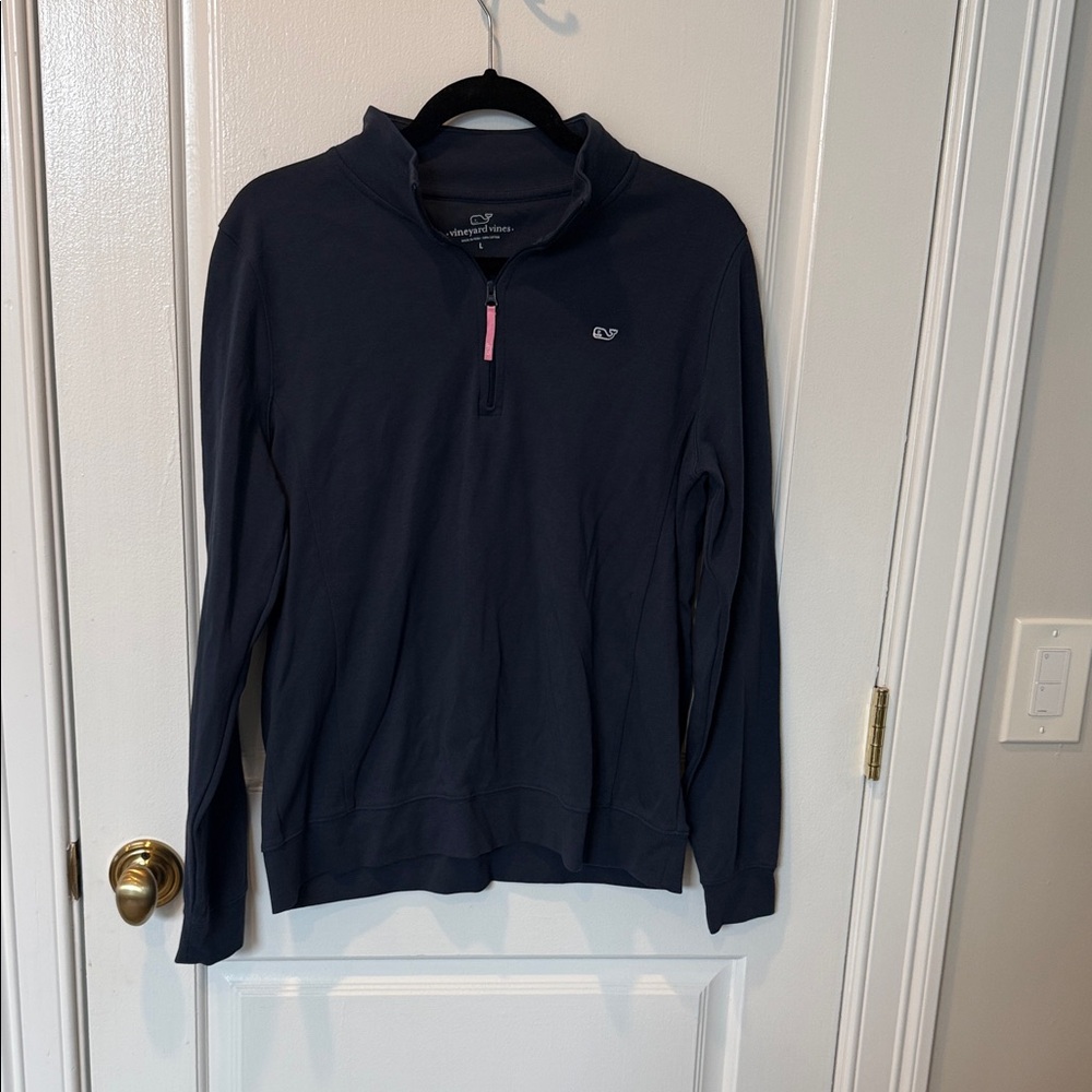Vineyard Vines Men's Dark Blue Zip-Up Sweater